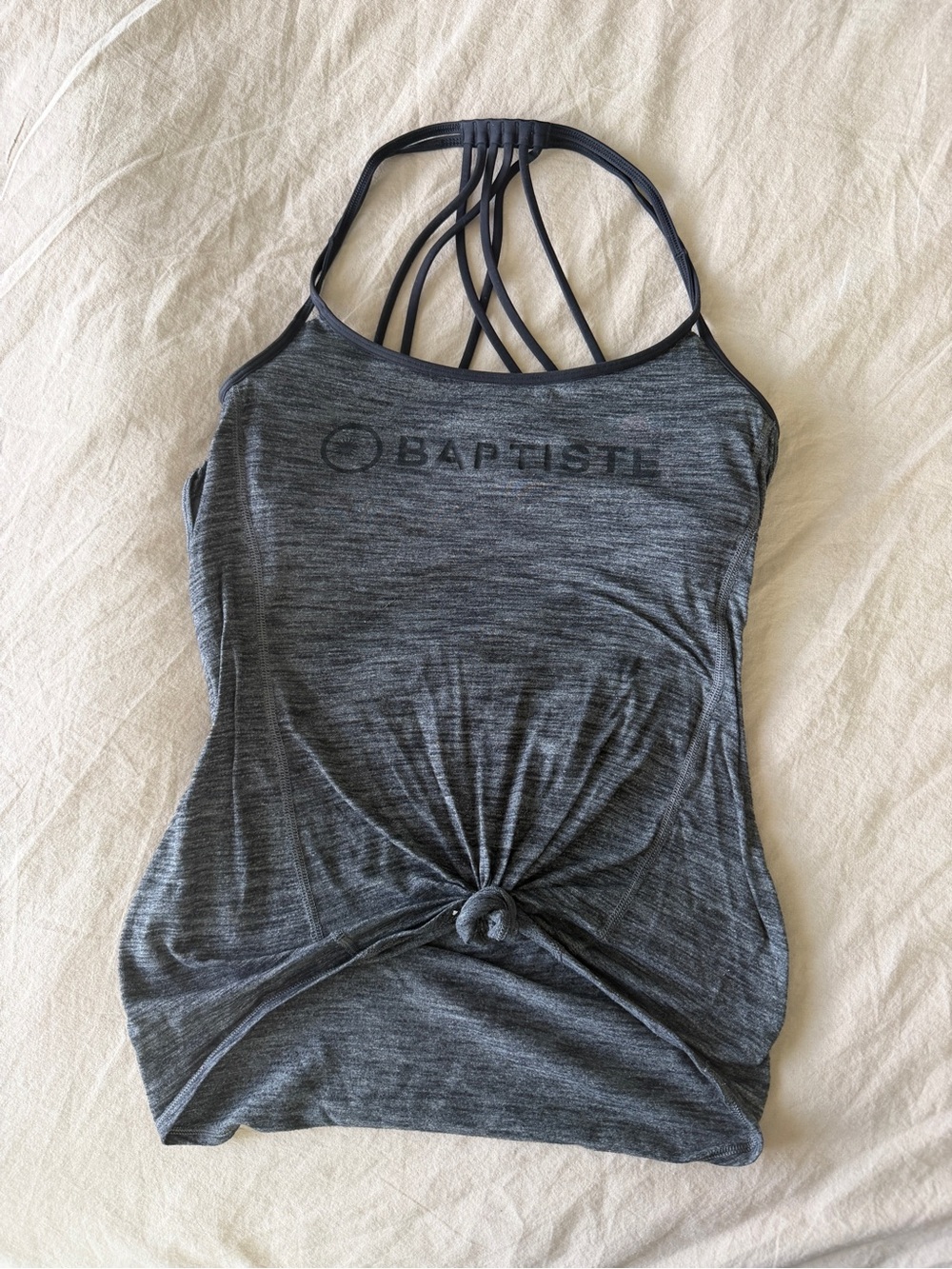 Lululenon Women's Charcoal Strappy Built in Bra Tank Top
